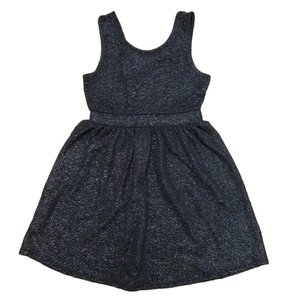 Total Girl Sparkly Black Dressy Dress with Bow detail Girls size Medium (8)